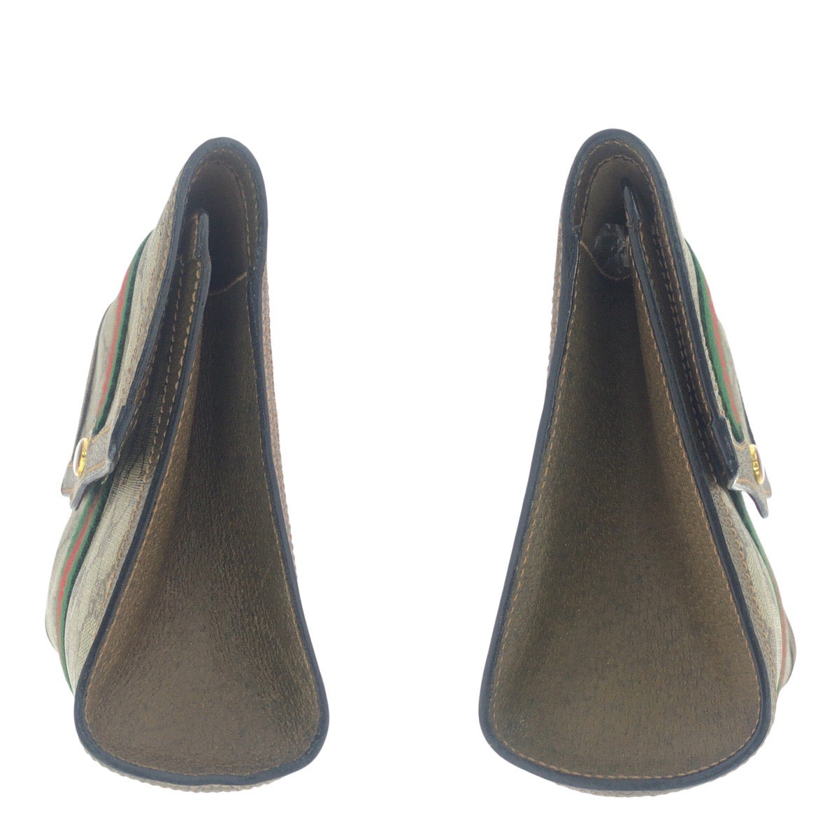 19160
GUCCI グッチ ヴィンテージ オールドグッチ シェリーライン ベージュ ブラウン ゴールド金具 GGスプリームキャンバス / レザー 89 01 006 クラッチバッグ セカンドバッグ  メンズ AB17