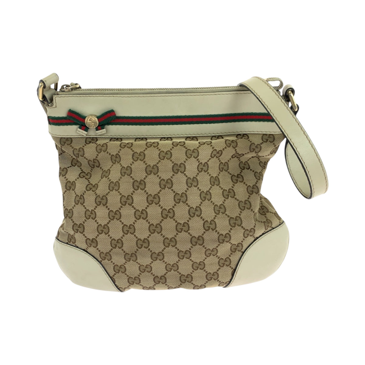 19161
GUCCI グッチ シェリーライン メイフェア ベージュ アイボリー ゴールド金具 GGキャンバス 257065 ショルダーバッグ ポシェット レディース AB32