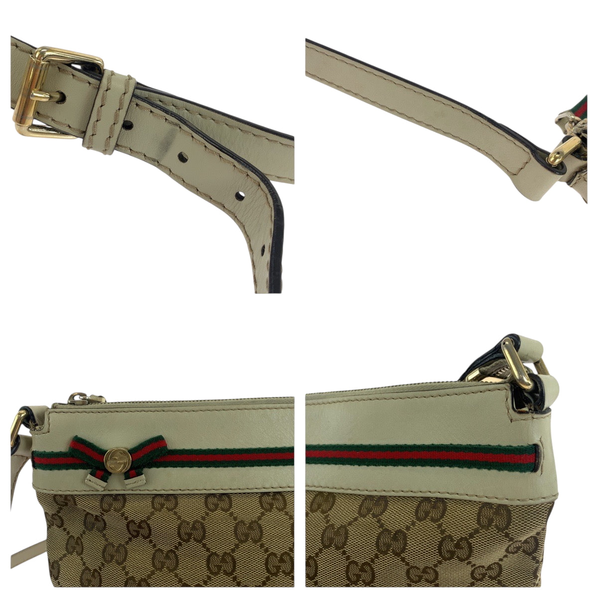 19161
GUCCI グッチ シェリーライン メイフェア ベージュ アイボリー ゴールド金具 GGキャンバス 257065 ショルダーバッグ ポシェット レディース AB32