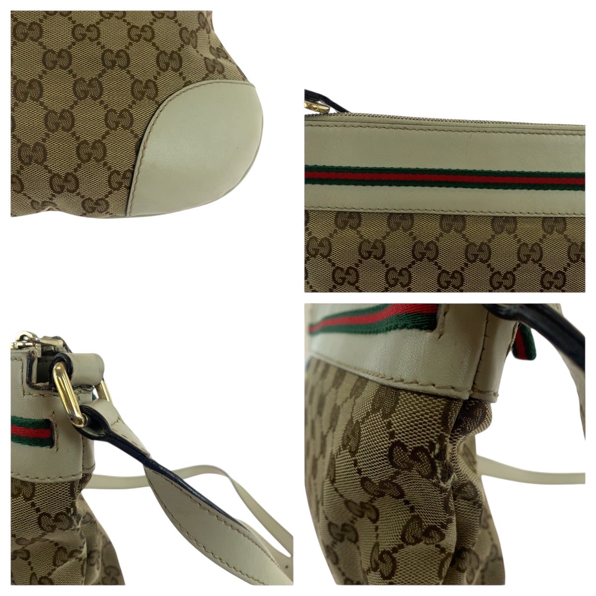 19161
GUCCI グッチ シェリーライン メイフェア ベージュ アイボリー ゴールド金具 GGキャンバス 257065 ショルダーバッグ ポシェット レディース AB32
