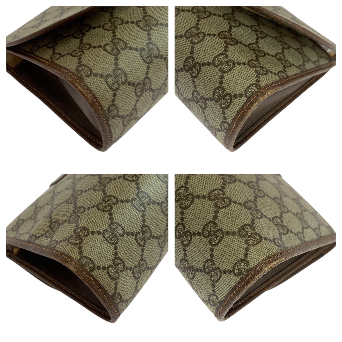 19162
GUCCI グッチ オールドグッチ シェリーライン ベージュ ブラウン ゴールド金具 GGスプリームキャンバス 156 01 030 クラッチバッグ セカンドバッグ  レディース AB17