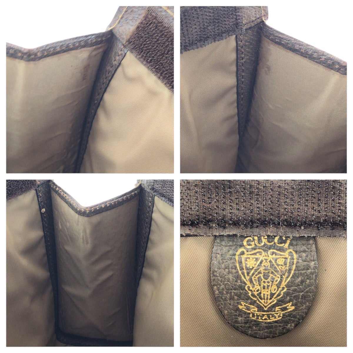 19164
GUCCI グッチ ヴィンテージ オールドグッチ シェリーライン ベージュ ブラウン GGスプリームキャンバス / レザー クラッチバッグ セカンドバッグ  メンズ AB17