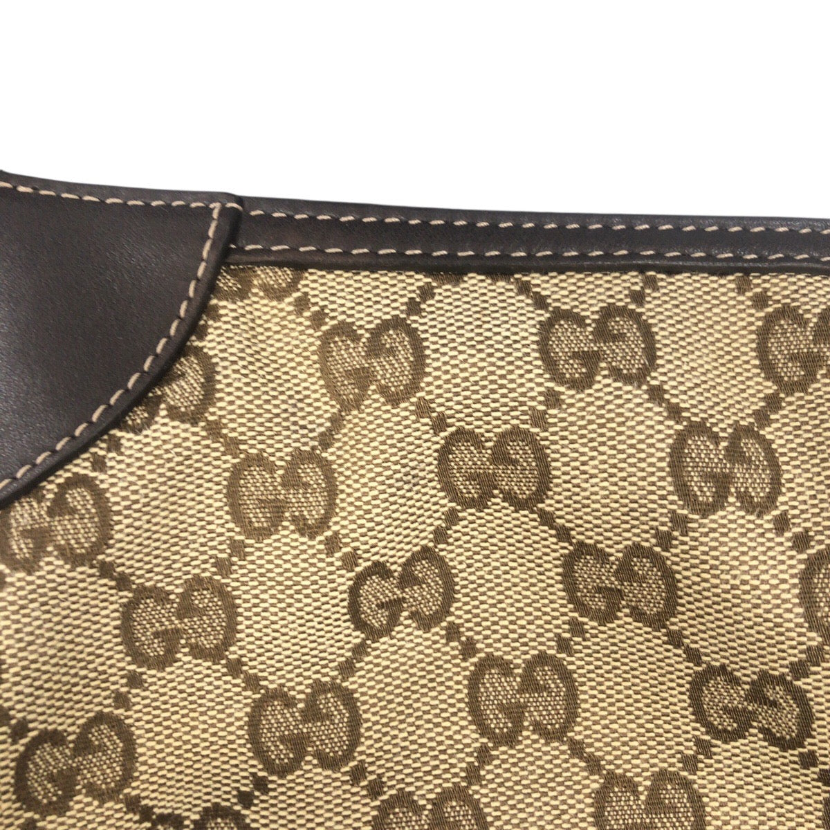 19165
GUCCI グッチ シェリーライン ベージュ ブラウン ゴールド金具 GGキャンバス / レザー 224093 ハンドバッグ アクセサリーポーチ  レディース ABP43