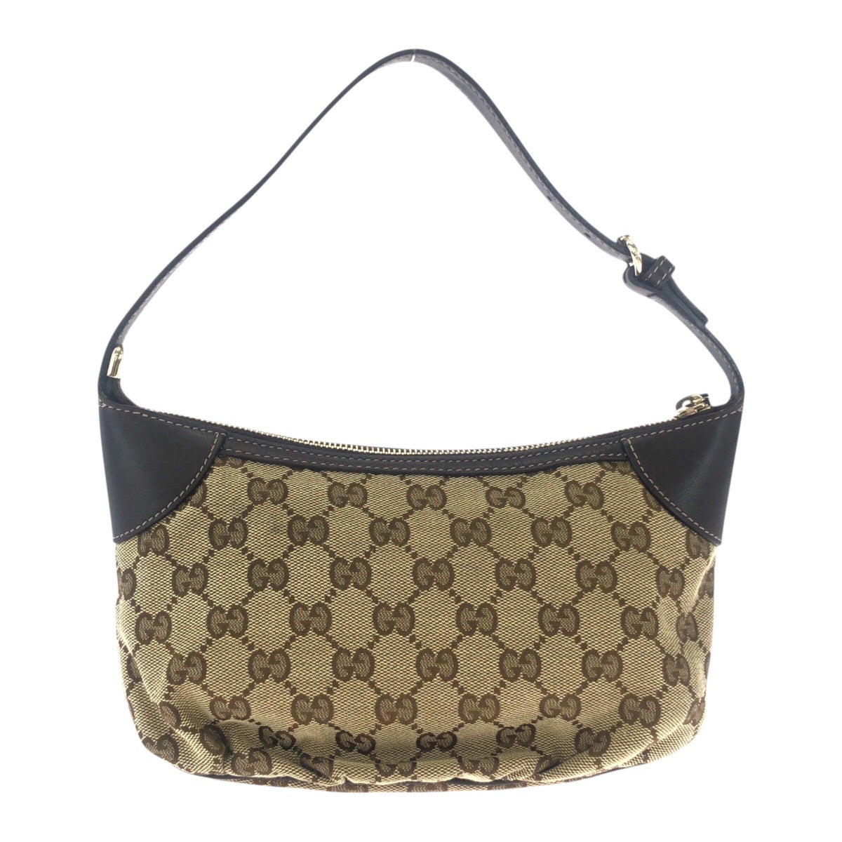 19165
GUCCI グッチ シェリーライン ベージュ ブラウン ゴールド金具 GGキャンバス / レザー 224093 ハンドバッグ アクセサリーポーチ  レディース ABP43