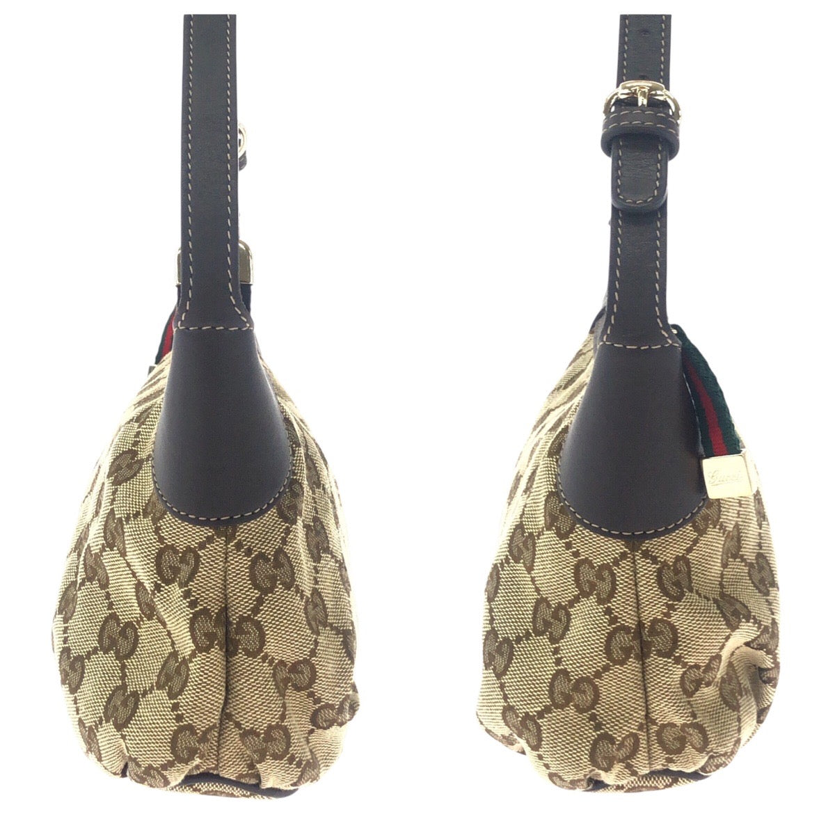 19165
GUCCI グッチ シェリーライン ベージュ ブラウン ゴールド金具 GGキャンバス / レザー 224093 ハンドバッグ アクセサリーポーチ  レディース ABP43