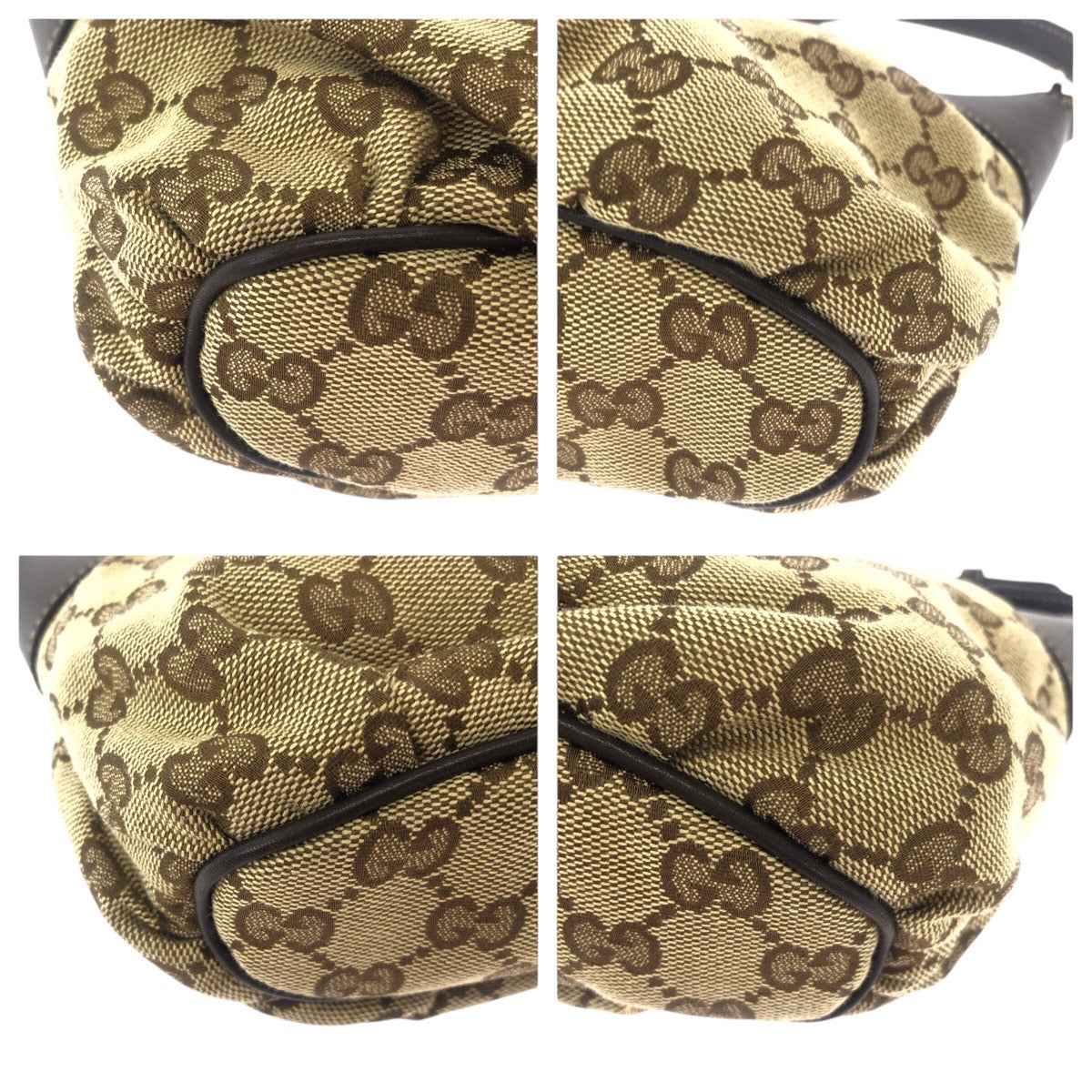 19165
GUCCI グッチ シェリーライン ベージュ ブラウン ゴールド金具 GGキャンバス / レザー 224093 ハンドバッグ アクセサリーポーチ  レディース ABP43