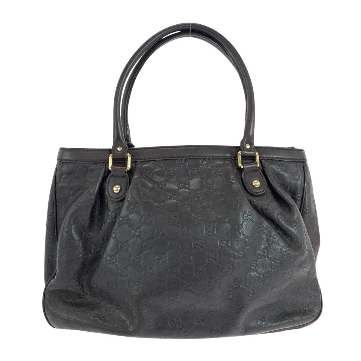 19166
GUCCI グッチ グッチシマ スーキー ダークブラウン ゴールド金具 レザー 296835 トートバッグ ショルダーバッグ レディース ABP41