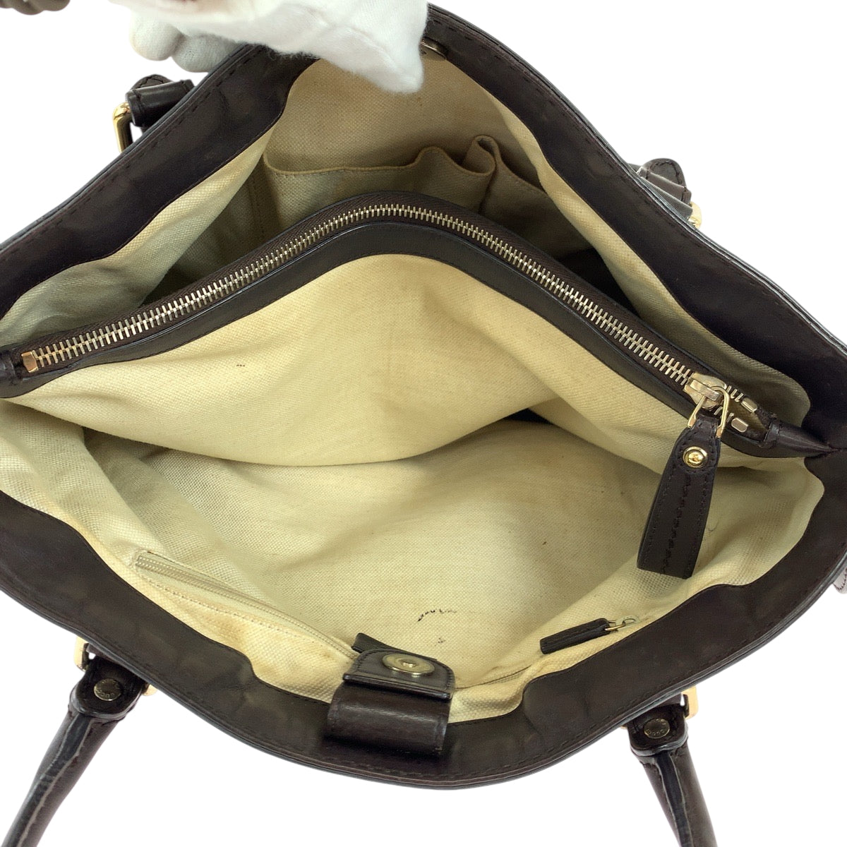 19166
GUCCI グッチ グッチシマ スーキー ダークブラウン ゴールド金具 レザー 296835 トートバッグ ショルダーバッグ レディース ABP41