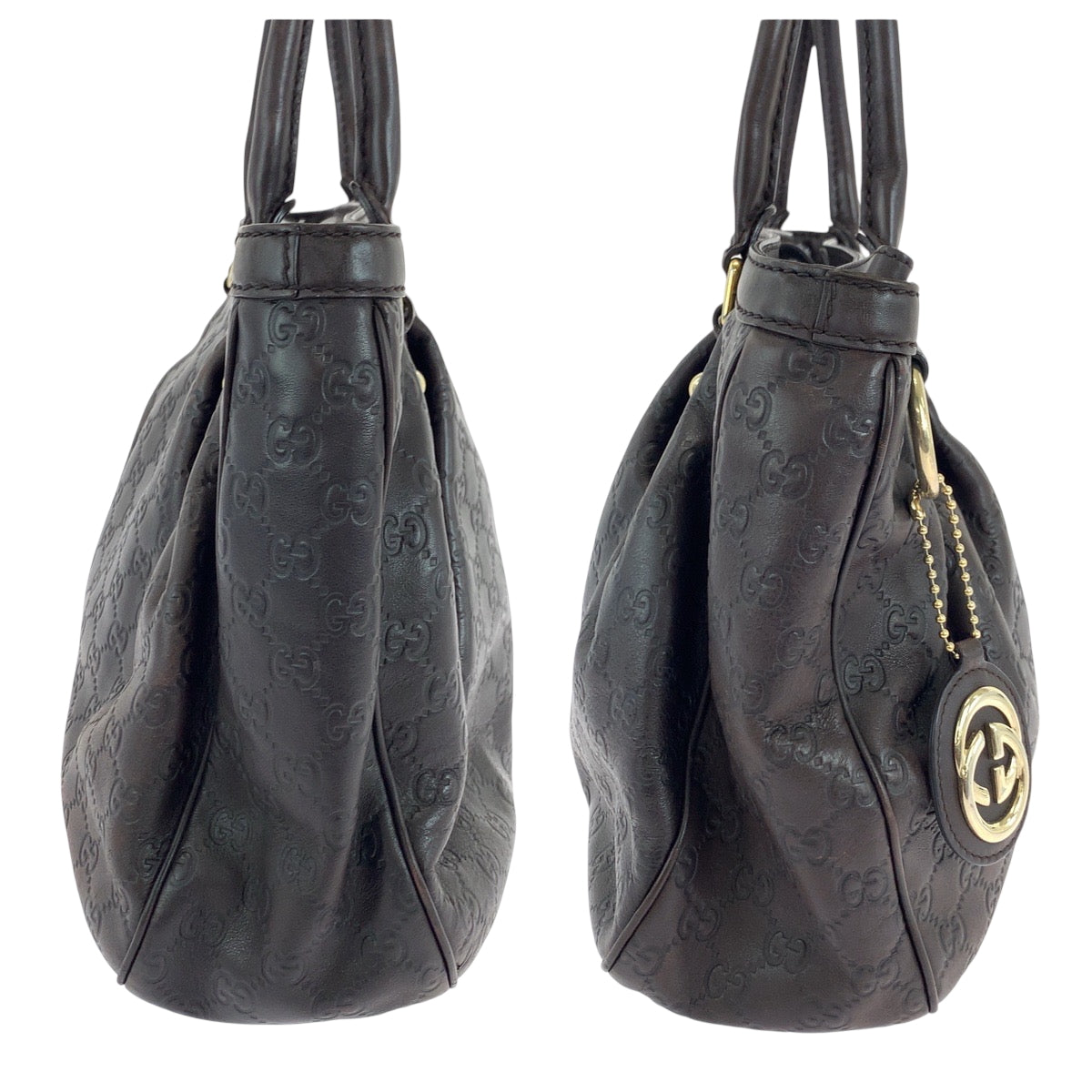19166
GUCCI グッチ グッチシマ スーキー ダークブラウン ゴールド金具 レザー 296835 トートバッグ ショルダーバッグ レディース ABP41