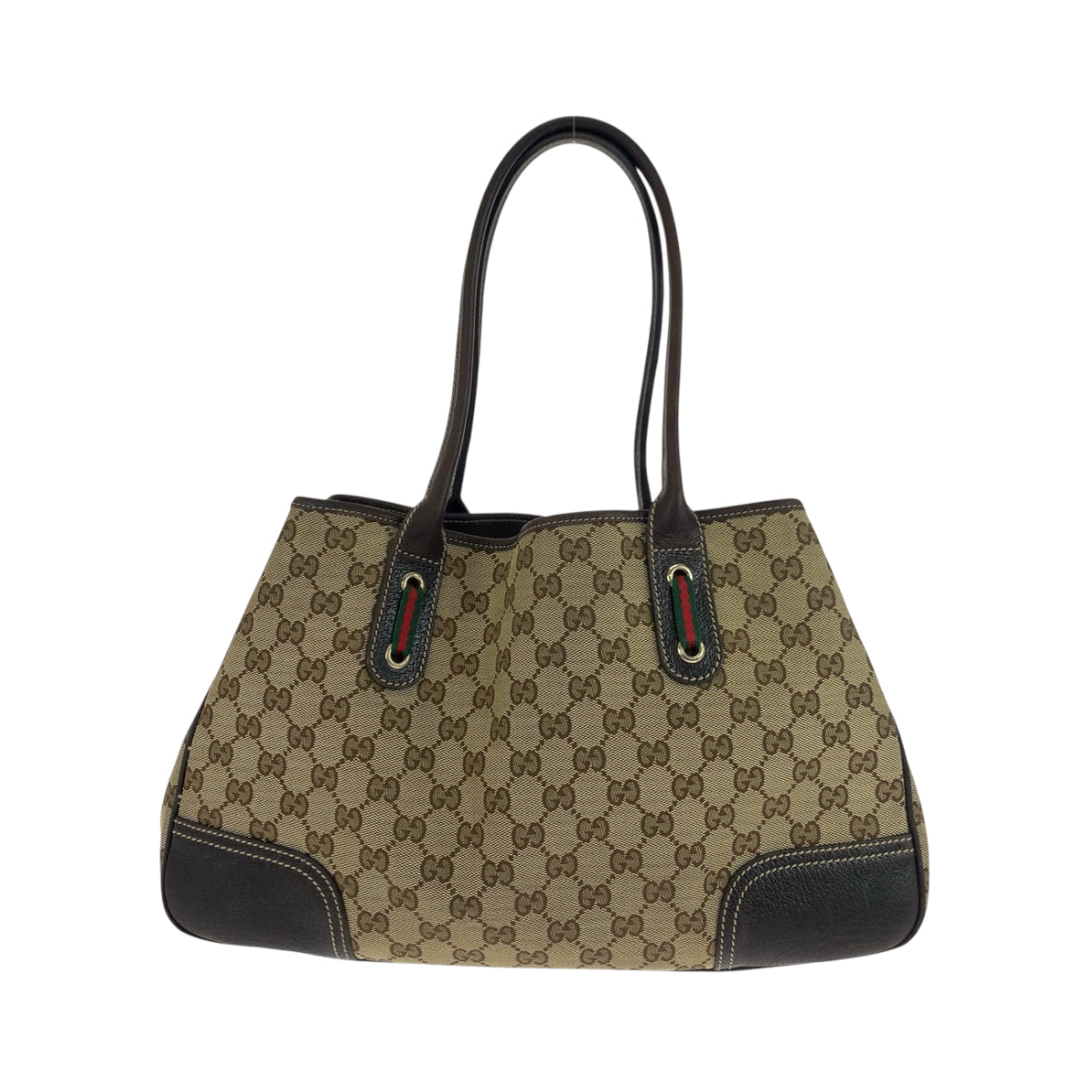 19169
GUCCI グッチ シェリーライン プリンシー リボン ベージュ ブラウン ゴールド金具 GGキャンバス 163805 トートバッグ ショルダーバッグ  レディース ABP41