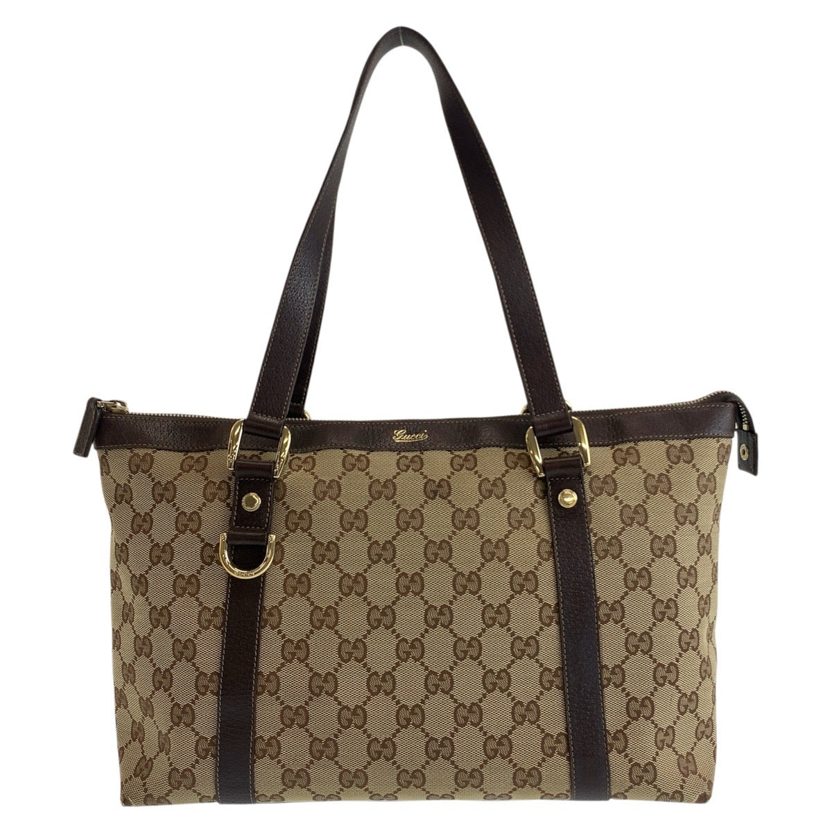19170
GUCCI グッチ アビー ベージュ ブラウン ゴールド金具 GGキャンバス / レザー 141470 トートバッグ ショルダーバッグ  レディース AB20