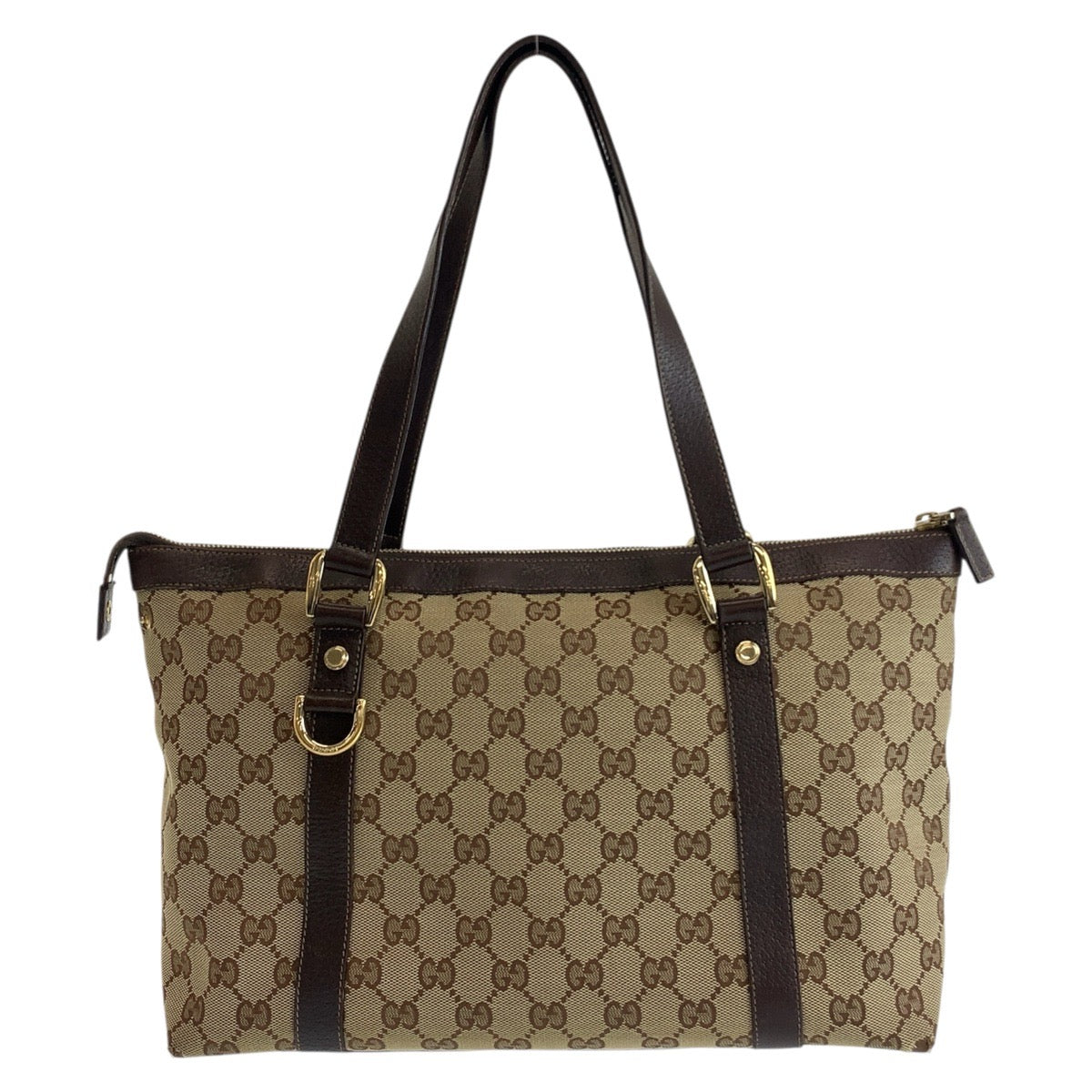 19170
GUCCI グッチ アビー ベージュ ブラウン ゴールド金具 GGキャンバス / レザー 141470 トートバッグ ショルダーバッグ  レディース AB20