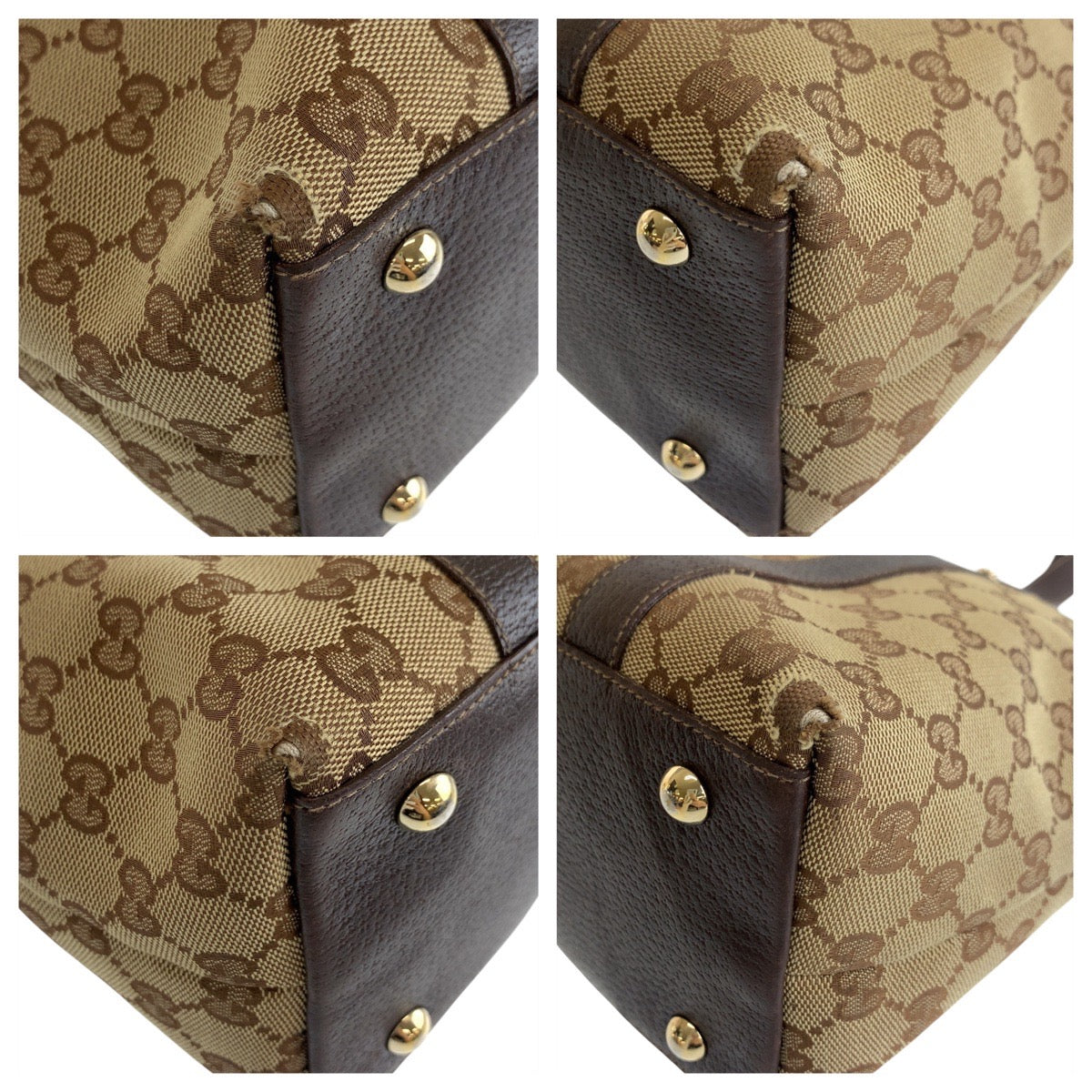 19170
GUCCI グッチ アビー ベージュ ブラウン ゴールド金具 GGキャンバス / レザー 141470 トートバッグ ショルダーバッグ  レディース AB20