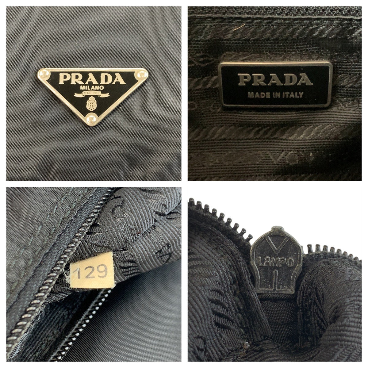 19172
PRADA プラダ テスート 三角ロゴプレート ブラック 黒 シルバー金具 ナイロン ショルダーバッグ ポシェット  レディース ABP34