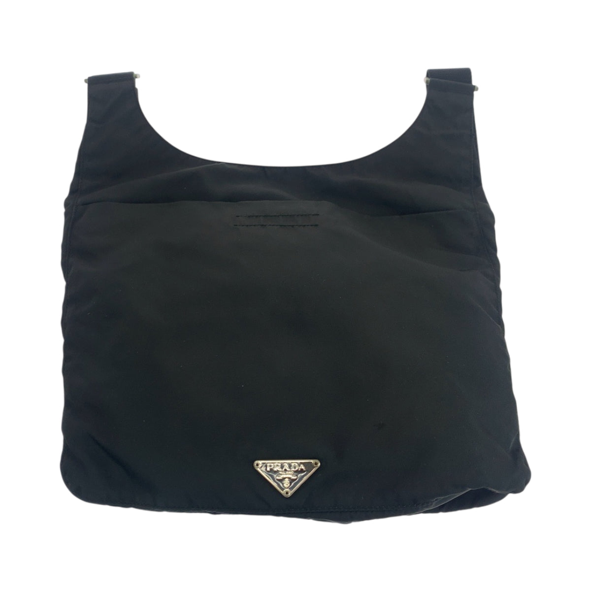 19175
PRADA プラダ テスート 三角ロゴプレート ブラック 黒 シルバー金具 ナイロン ショルダーバッグ ポシェット  レディース ABP34