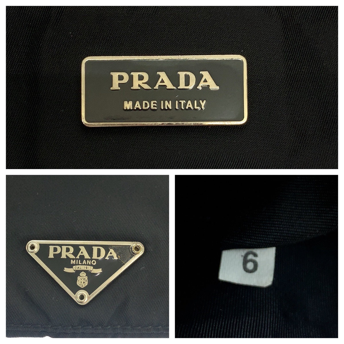 19175
PRADA プラダ テスート 三角ロゴプレート ブラック 黒 シルバー金具 ナイロン ショルダーバッグ ポシェット  レディース ABP34