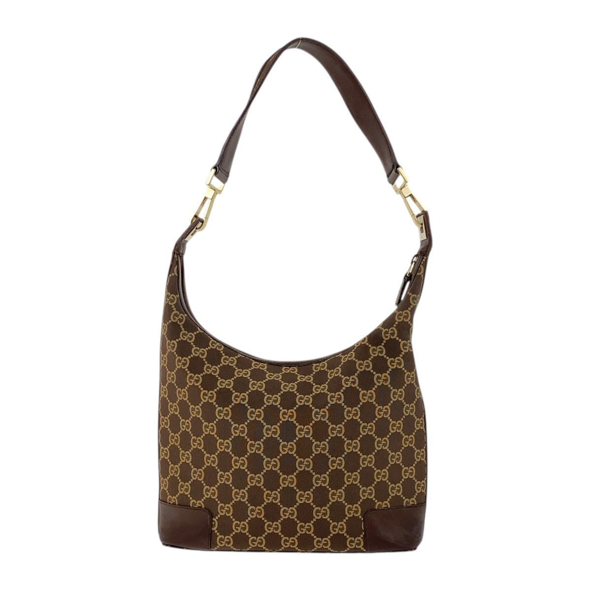 19177
GUCCI グッチ ホーボー ブラウン ゴールド金具 GGキャンバス / レザー 001 4204 ショルダーバッグ ハンドバック レディース AB34