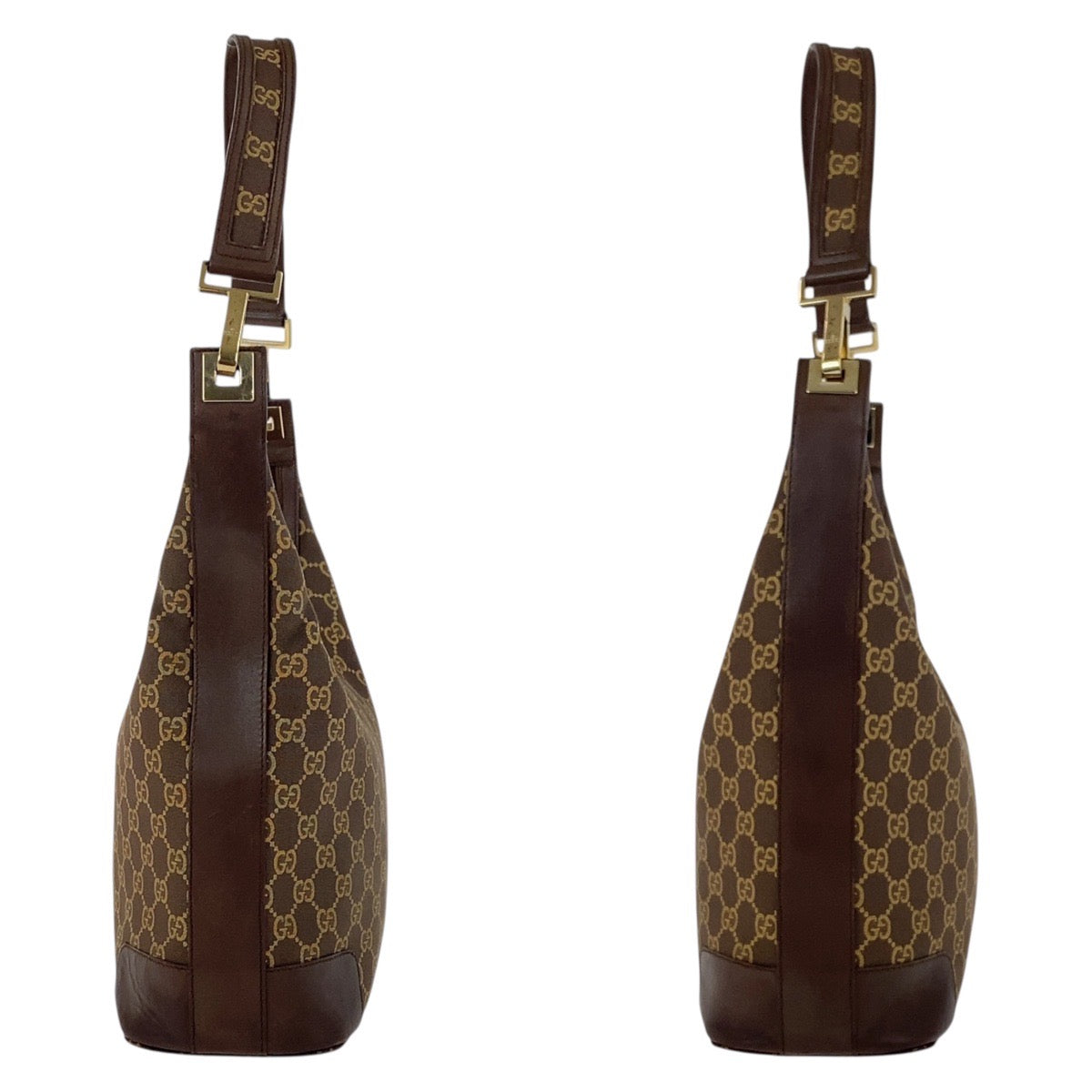 19177
GUCCI グッチ ホーボー ブラウン ゴールド金具 GGキャンバス / レザー 001 4204 ショルダーバッグ ハンドバック レディース AB34
