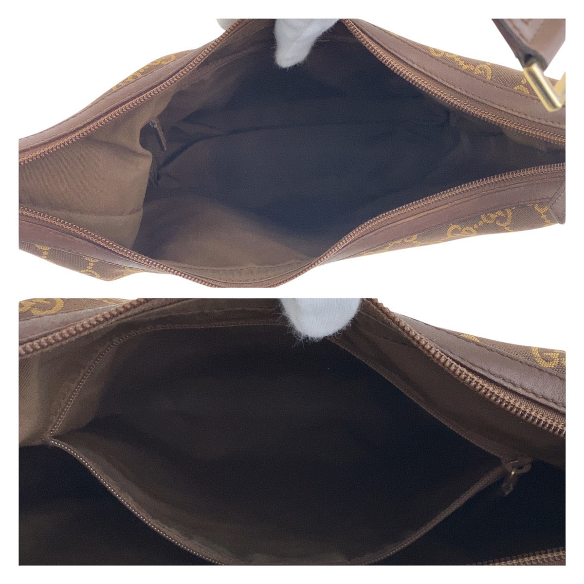 19177
GUCCI グッチ ホーボー ブラウン ゴールド金具 GGキャンバス / レザー 001 4204 ショルダーバッグ ハンドバック レディース AB34