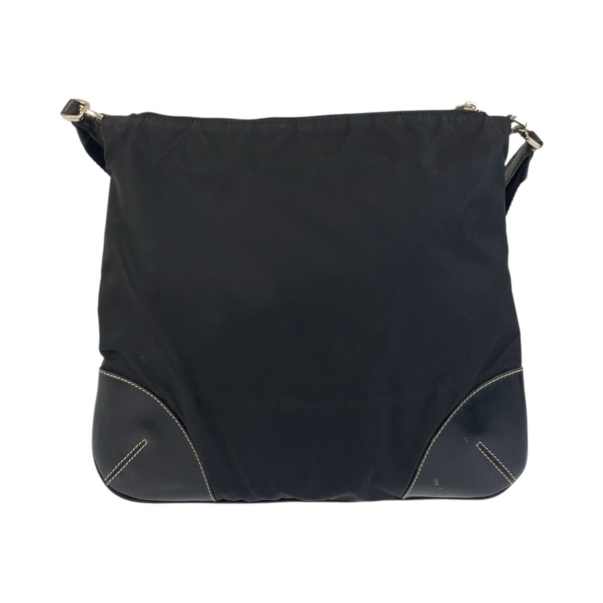 19178
PRADA プラダ テスート 三角ロゴプレート ブラック 黒 シルバー金具 ナイロン / レザー ショルダーバッグ ポシェット  レディース ABP34