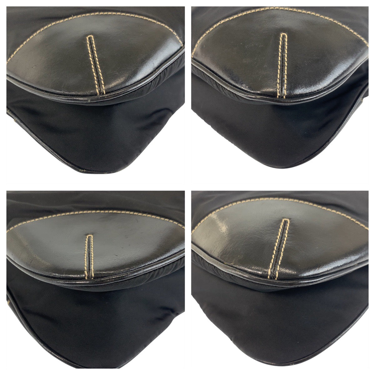 19178
PRADA プラダ テスート 三角ロゴプレート ブラック 黒 シルバー金具 ナイロン / レザー ショルダーバッグ ポシェット  レディース ABP34