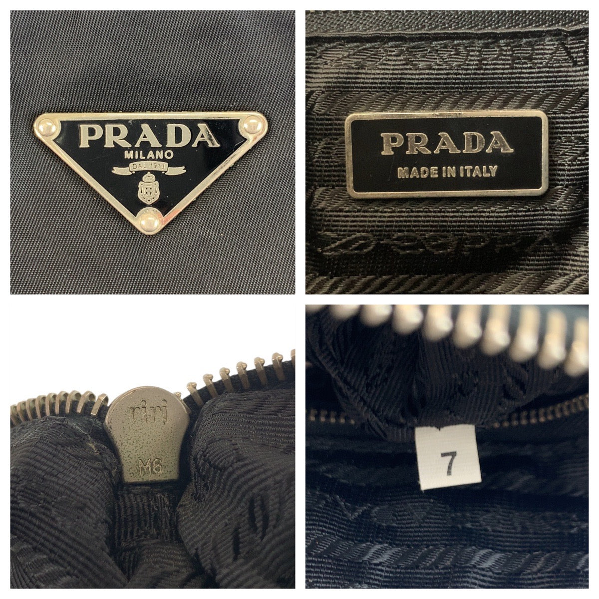 19178
PRADA プラダ テスート 三角ロゴプレート ブラック 黒 シルバー金具 ナイロン / レザー ショルダーバッグ ポシェット  レディース ABP34