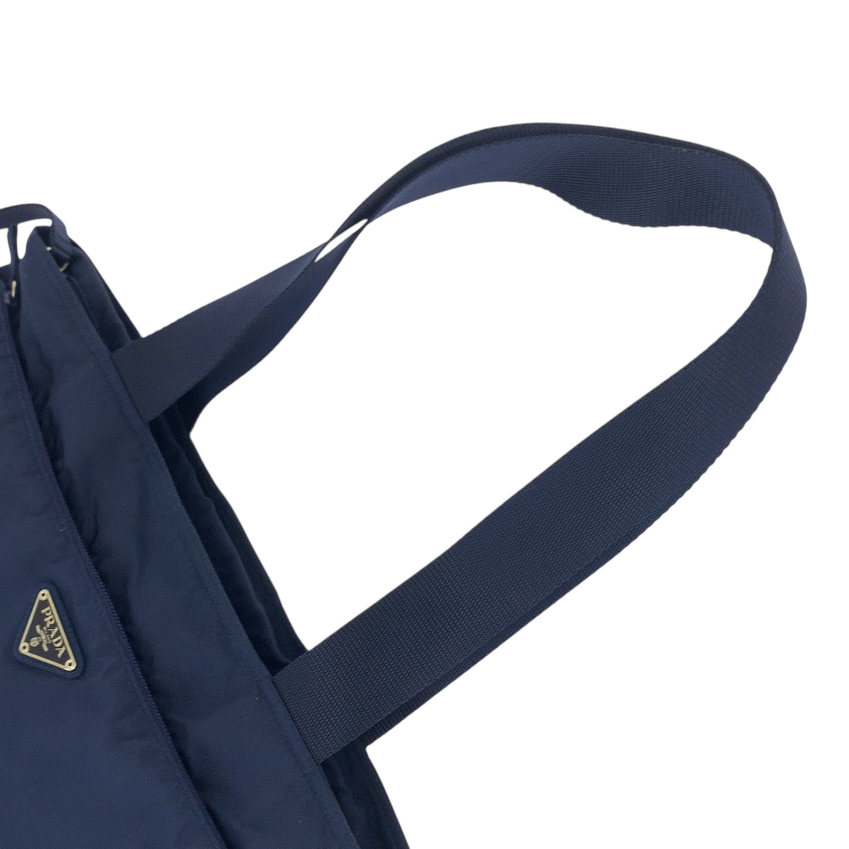 19179
PRADA プラダ テスート 三角ロゴプレート ネイビー シルバー金具 ナイロン 31 トートバッグ ショルダーバッグ  レディース A36