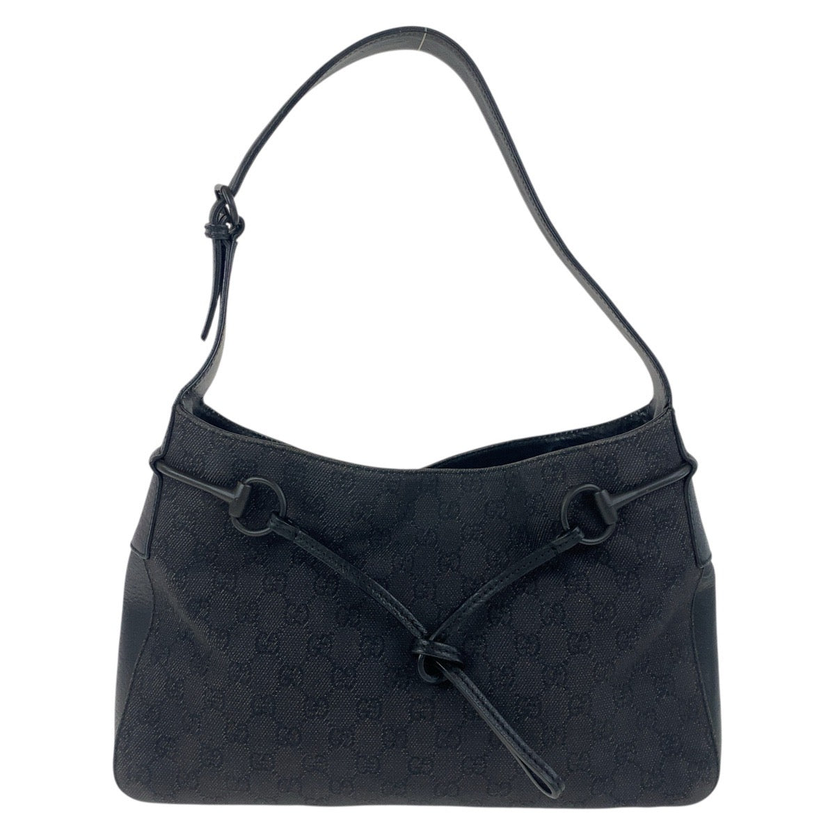 19180
GUCCI グッチ ホースビット ブラック 黒 GGキャンバス / レザー 101975 ショルダーバッグ レディース ABP36