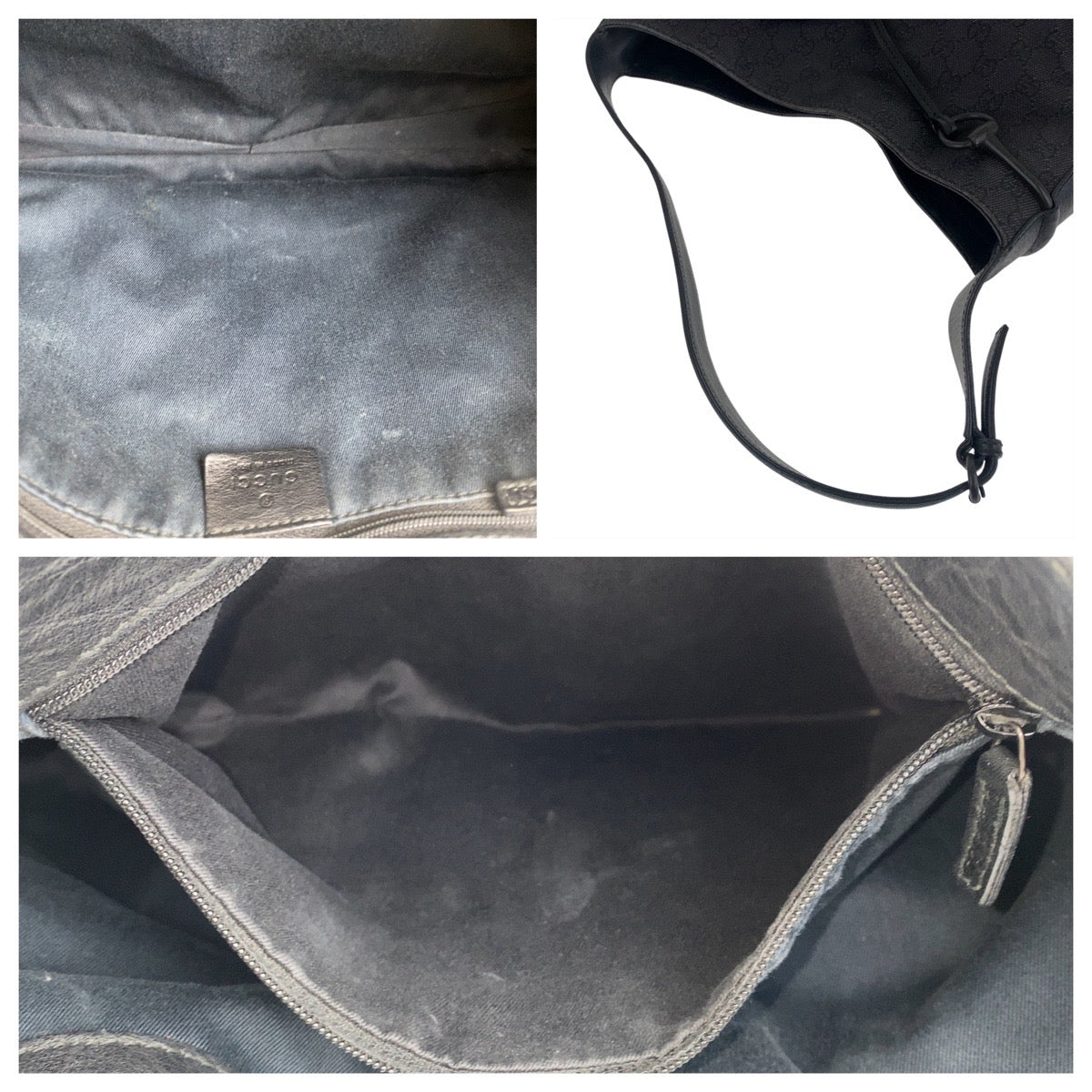 19180
GUCCI グッチ ホースビット ブラック 黒 GGキャンバス / レザー 101975 ショルダーバッグ レディース ABP36