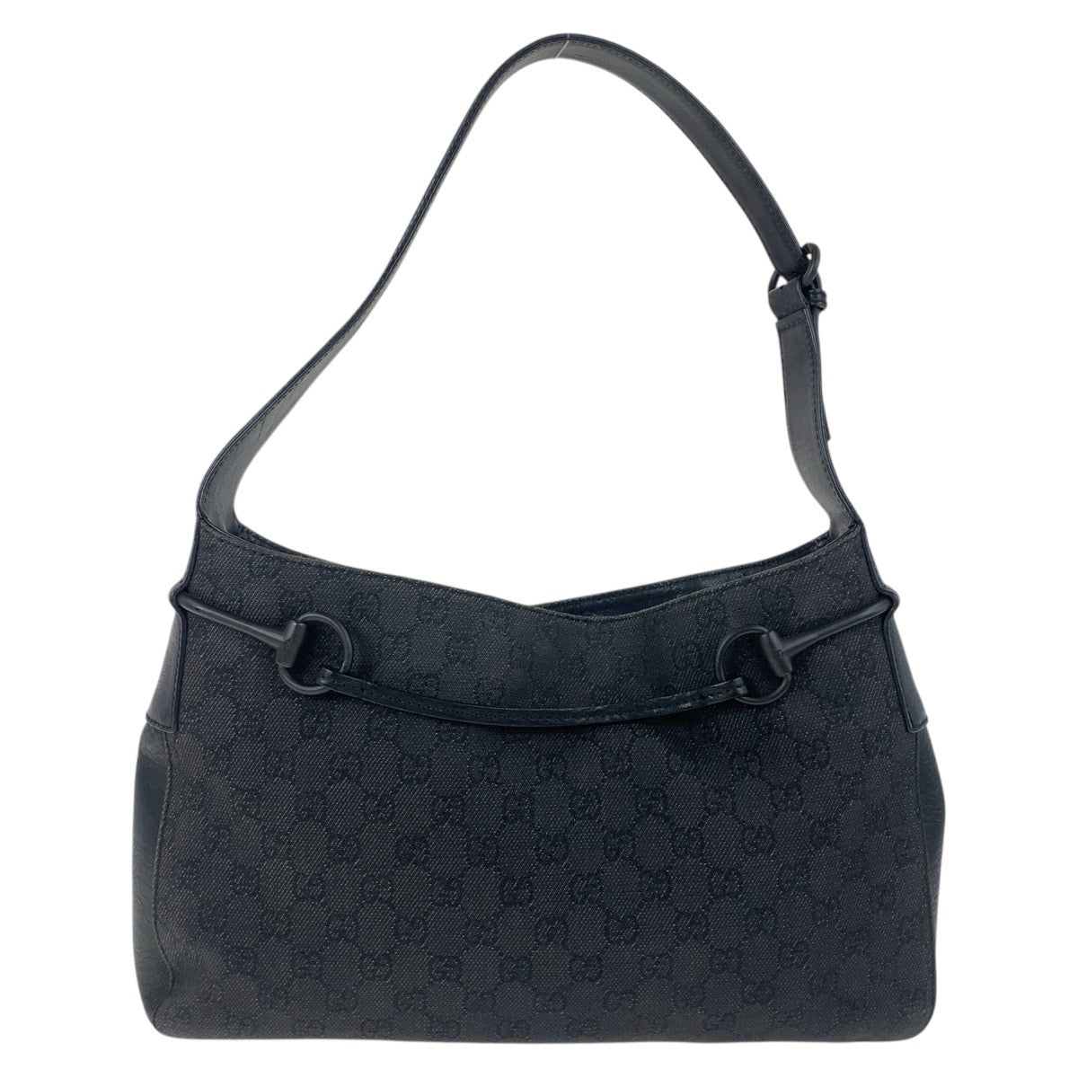 19180
GUCCI グッチ ホースビット ブラック 黒 GGキャンバス / レザー 101975 ショルダーバッグ レディース ABP36