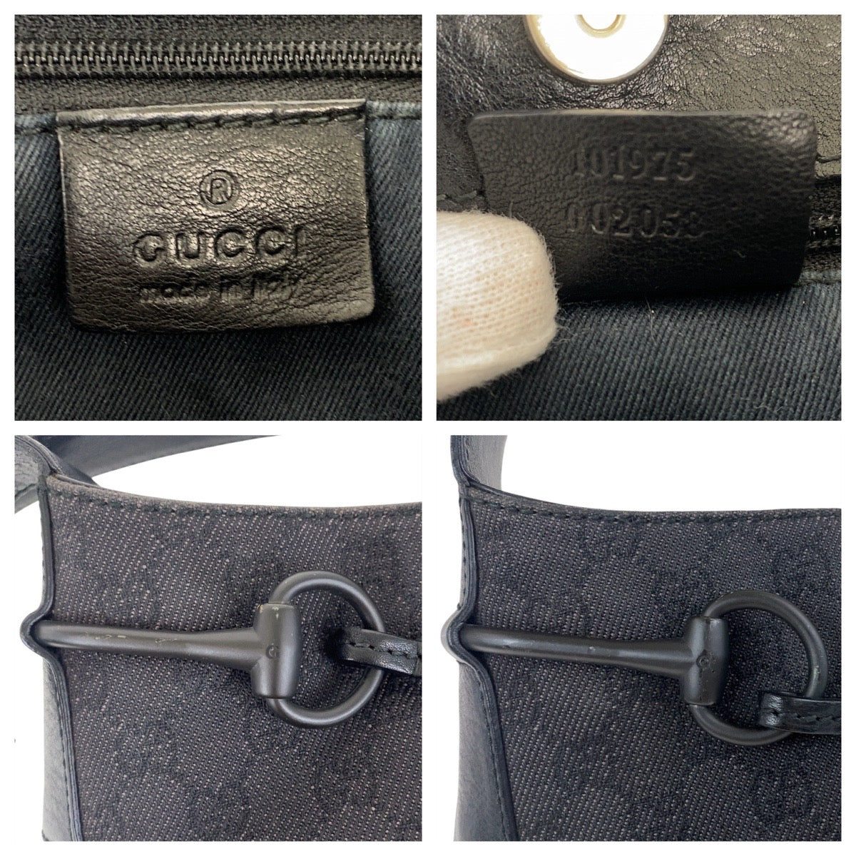 19180
GUCCI グッチ ホースビット ブラック 黒 GGキャンバス / レザー 101975 ショルダーバッグ レディース ABP36