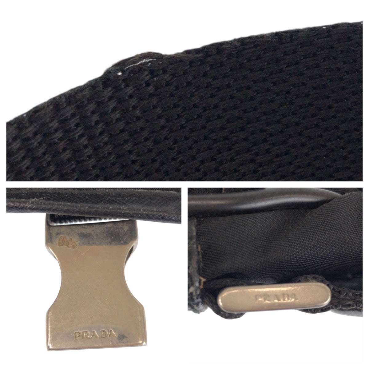 19181
PRADA Tessuto Triangle Logo Plate Black Silver Hardware Nylon / Leather Shoulder Bag Messenger Bag Men's ABP38