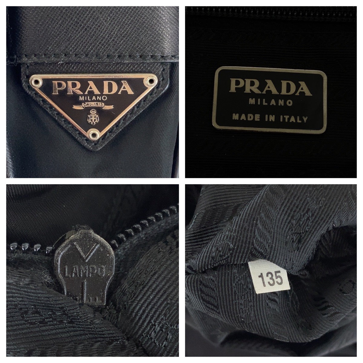 19181
PRADA プラダ テスート 三角ロゴプレート ブラック 黒 シルバー金具 ナイロン / レザー ショルダーバッグ メッセンジャーバッグ  メンズ ABP38
