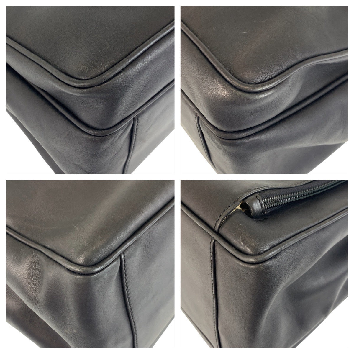 19182
PRADA プラダ ブラック 黒 シルバー金具 レザー ビジネスバッグ ブリーフケース  メンズ ABP45