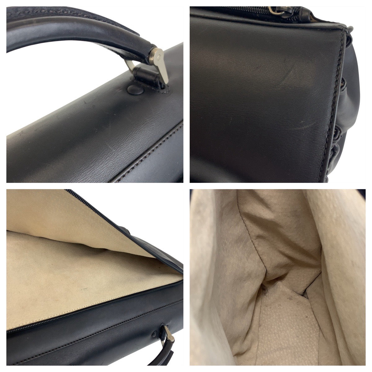 19182
PRADA プラダ ブラック 黒 シルバー金具 レザー ビジネスバッグ ブリーフケース  メンズ ABP45