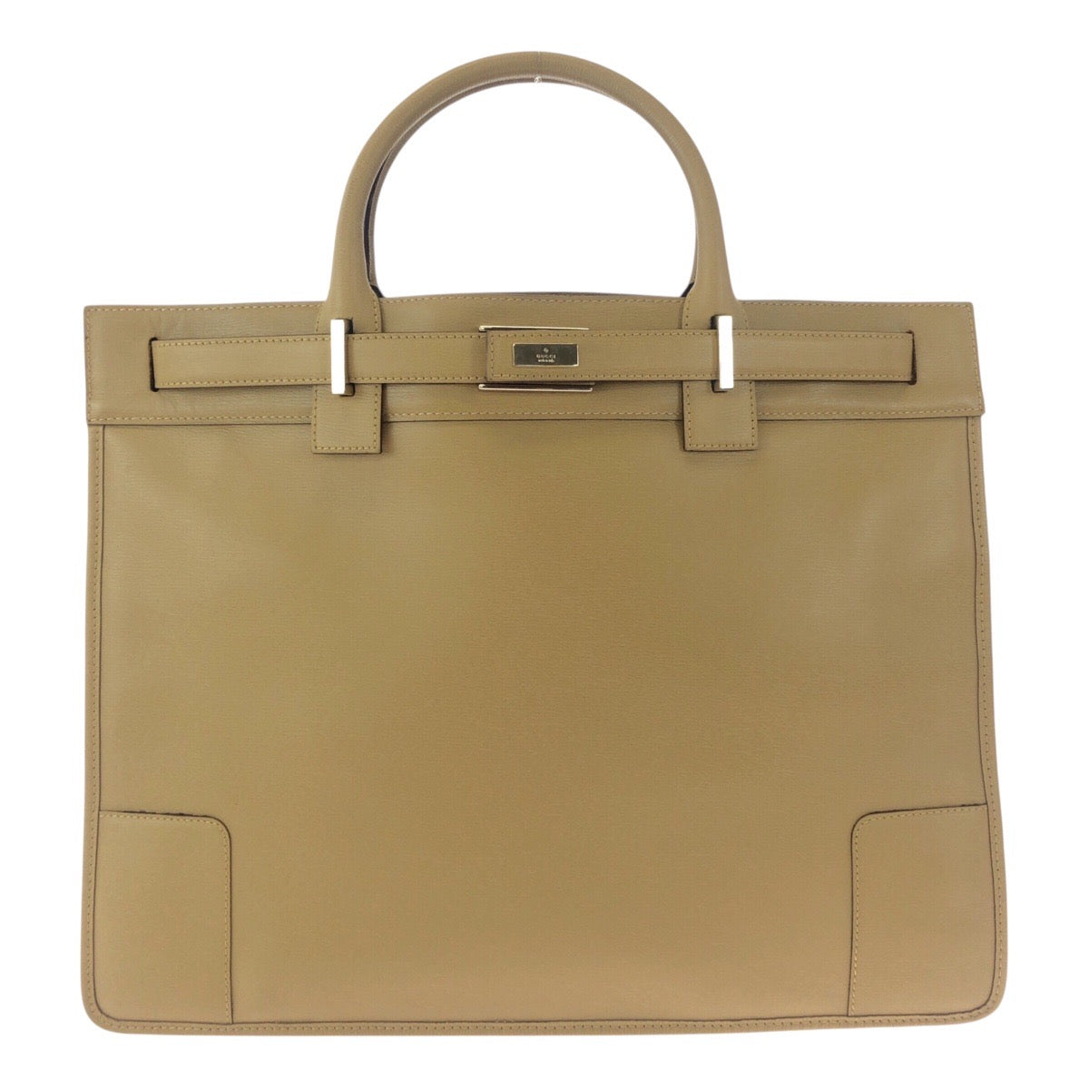 19163
GUCCI グッチ ベージュ ゴールド金具 レザー 28711 トートバッグ ハンドバッグ ビジネスバッグ 男女兼用  メンズ ABP41