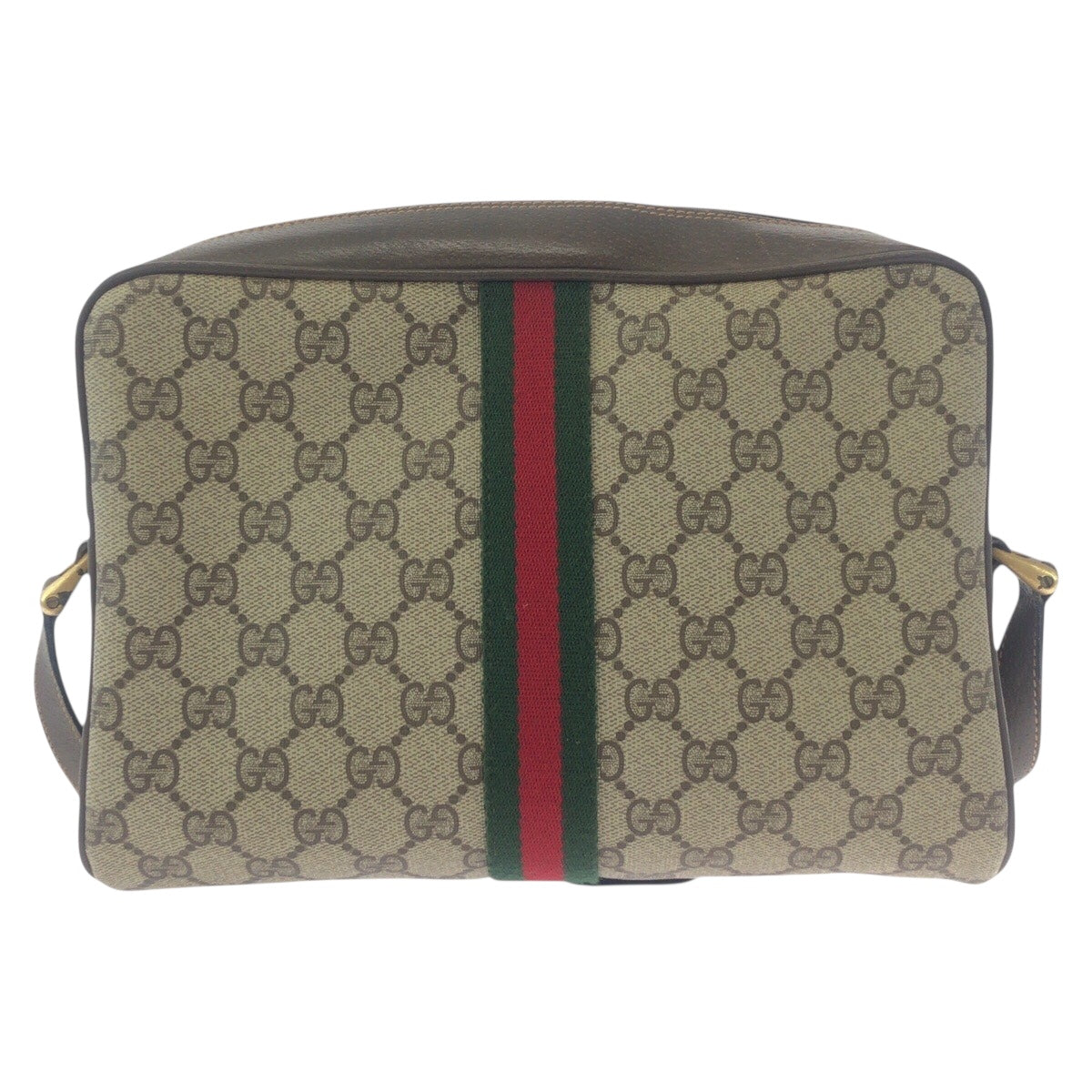 19183
GUCCI グッチ ヴィンテージ オールドグッチ シェリーライン ベージュ ブラウン ゴールド金具 GGスプリームキャンバス / レザー 72 001 4071 斜め掛け ショルダーバッグ レディース AB43