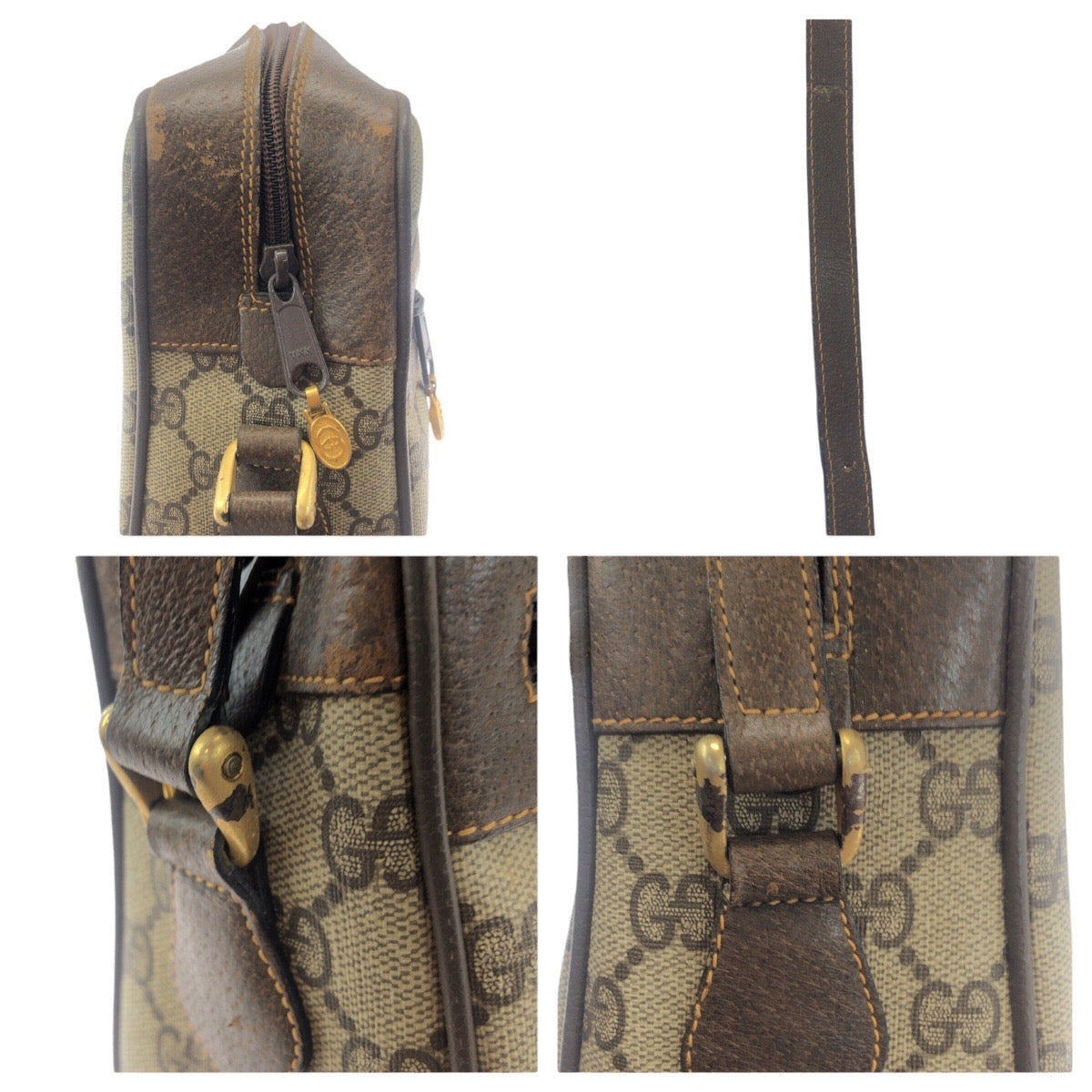 19183
GUCCI グッチ ヴィンテージ オールドグッチ シェリーライン ベージュ ブラウン ゴールド金具 GGスプリームキャンバス / レザー 72 001 4071 斜め掛け ショルダーバッグ レディース AB43