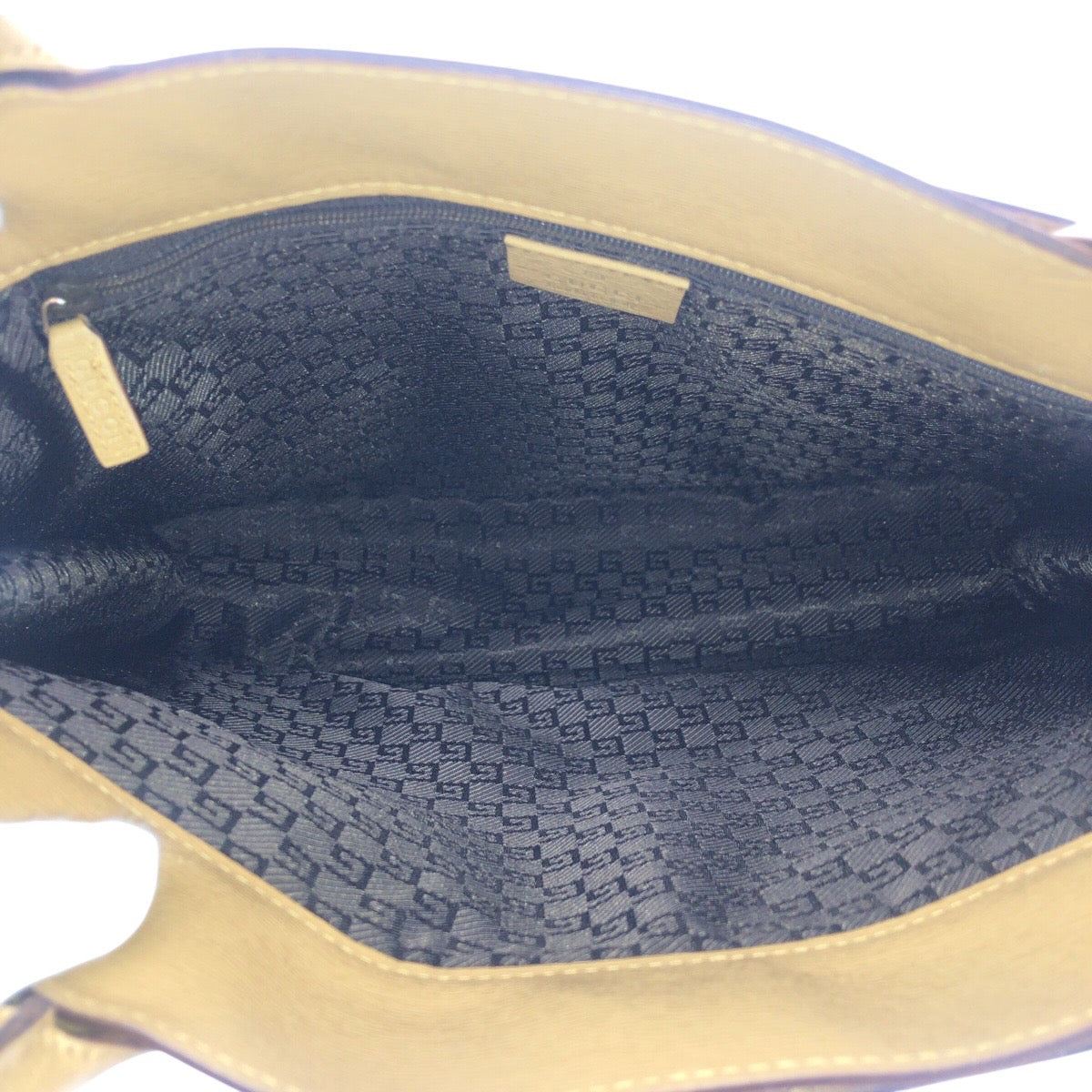 19163
GUCCI グッチ ベージュ ゴールド金具 レザー 28711 トートバッグ ハンドバッグ ビジネスバッグ 男女兼用  メンズ ABP41