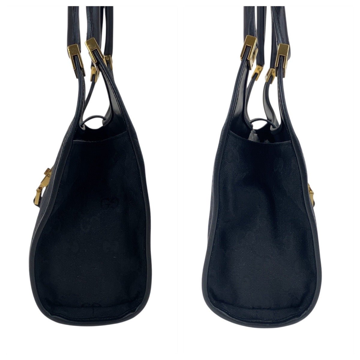 19184
GUCCI グッチ ジャッキー ブラック 黒 ゴールド金具 GGキャンバス / レザー 001 1068 ホーボー ショルダーバッグ ハンドバッグ  レディース A50