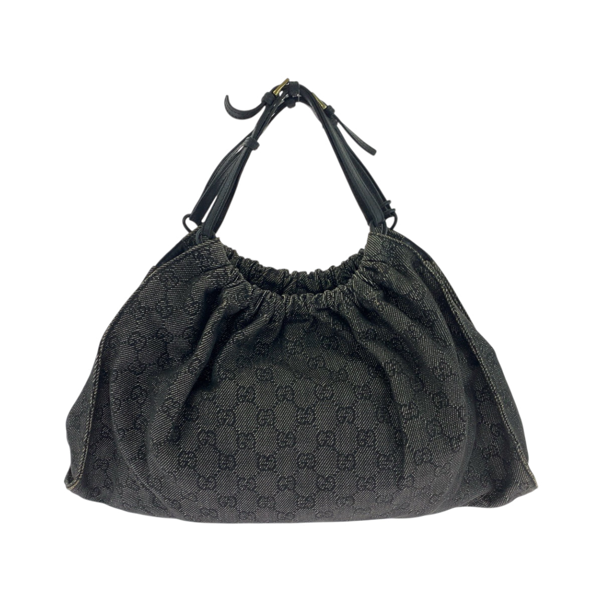 19185
GUCCI グッチ グレー ブラック ゴールド金具 キャンバス 76554 トートバッグ ハンドバッグ レディース ABP36