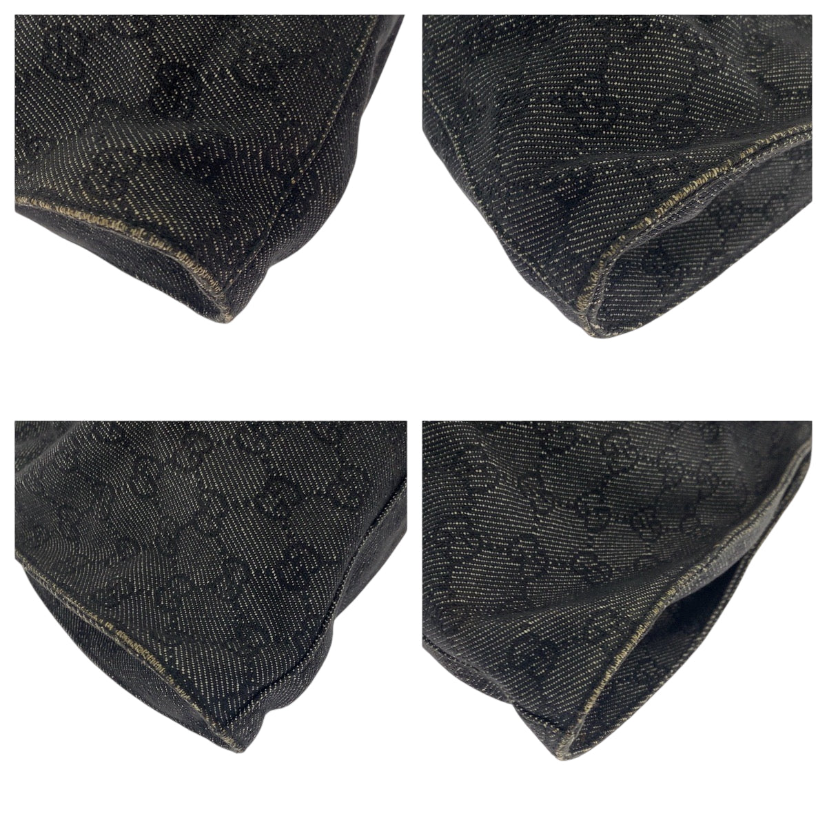 19185
GUCCI グッチ グレー ブラック ゴールド金具 キャンバス 76554 トートバッグ ハンドバッグ レディース ABP36