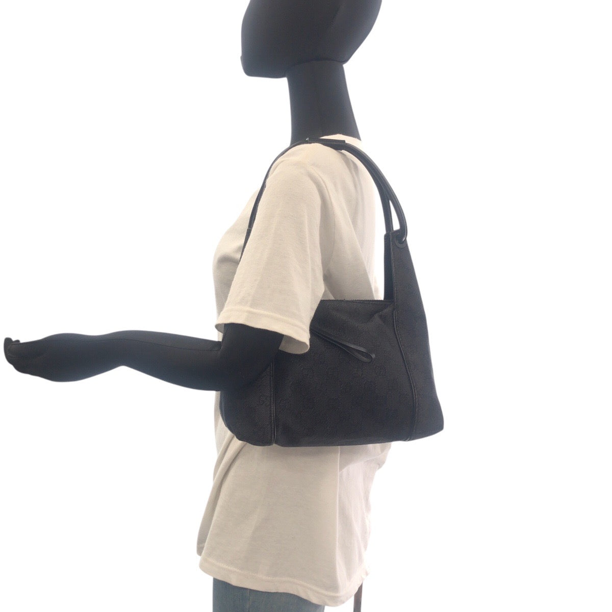 19186
GUCCI グッチ ブラック 黒 ゴールド金具 GGキャンバス 101333 ハンドバッグ ショルダーバッグ レディース AB34