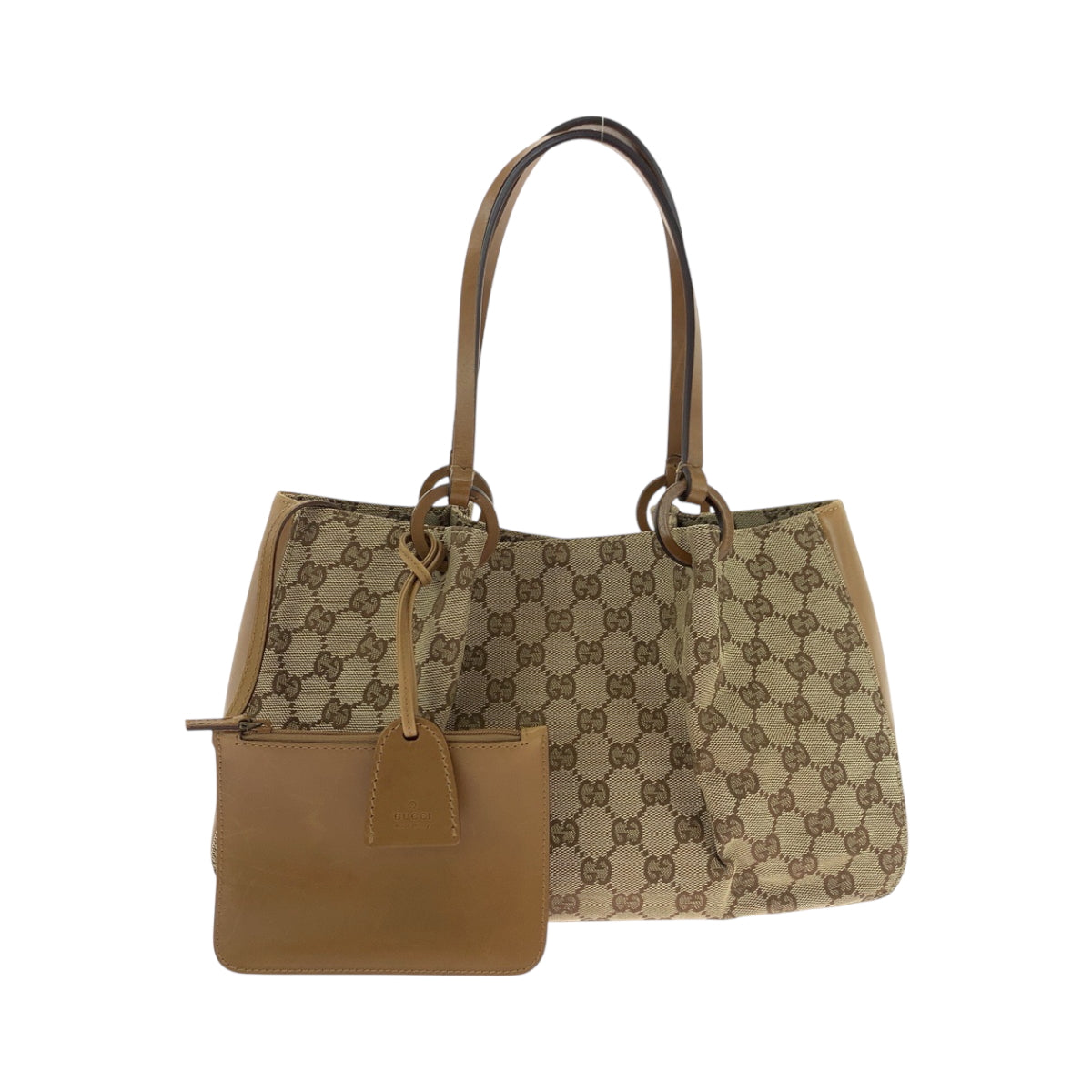 19187
GUCCI グッチ ベージュ ブラウン ゴールド金具 GGキャンバス 94898 トートバッグ ハンドバッグ  レディース ABP34