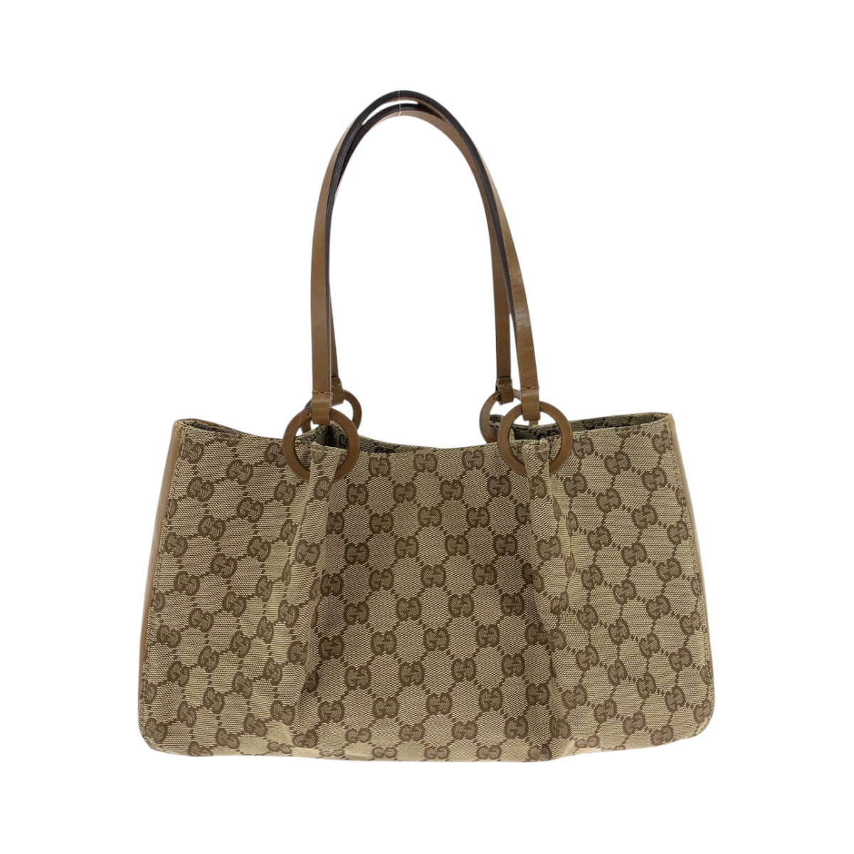 19187
GUCCI グッチ ベージュ ブラウン ゴールド金具 GGキャンバス 94898 トートバッグ ハンドバッグ  レディース ABP34