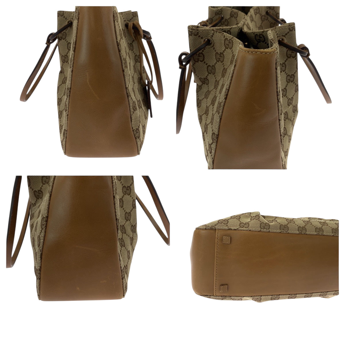 19187
GUCCI グッチ ベージュ ブラウン ゴールド金具 GGキャンバス 94898 トートバッグ ハンドバッグ  レディース ABP34