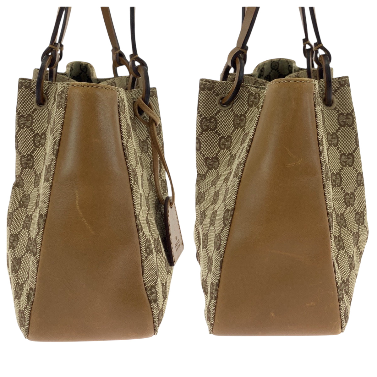 19187
GUCCI グッチ ベージュ ブラウン ゴールド金具 GGキャンバス 94898 トートバッグ ハンドバッグ  レディース ABP34