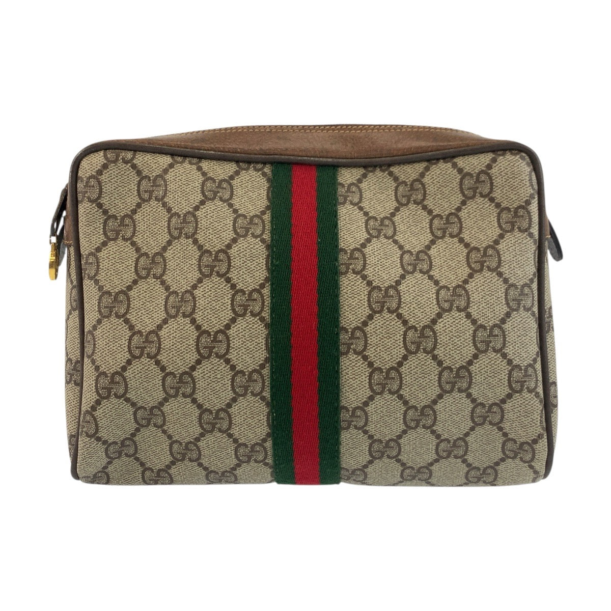 19188
GUCCI グッチ ヴィンテージ シェリーライン オールドグッチ ベージュ ブラウン ゴールド金具 GGスプリームキャンバス 56 01 012 クラッチバッグ セカンドバッグ  メンズ AB20