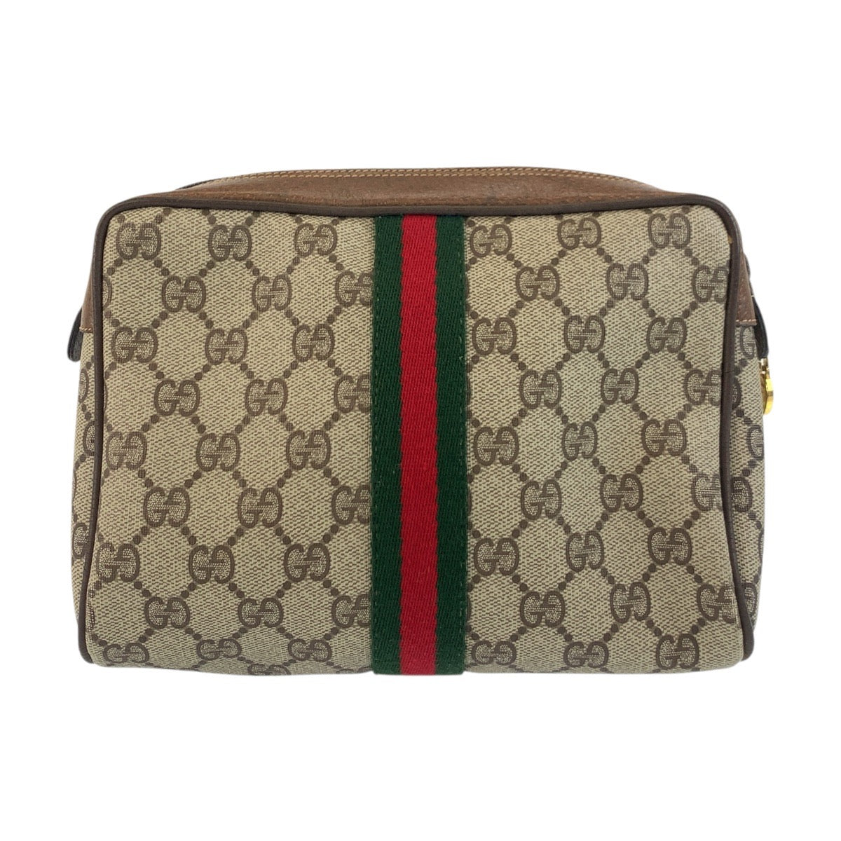 19188
GUCCI グッチ ヴィンテージ シェリーライン オールドグッチ ベージュ ブラウン ゴールド金具 GGスプリームキャンバス 56 01 012 クラッチバッグ セカンドバッグ  メンズ AB20