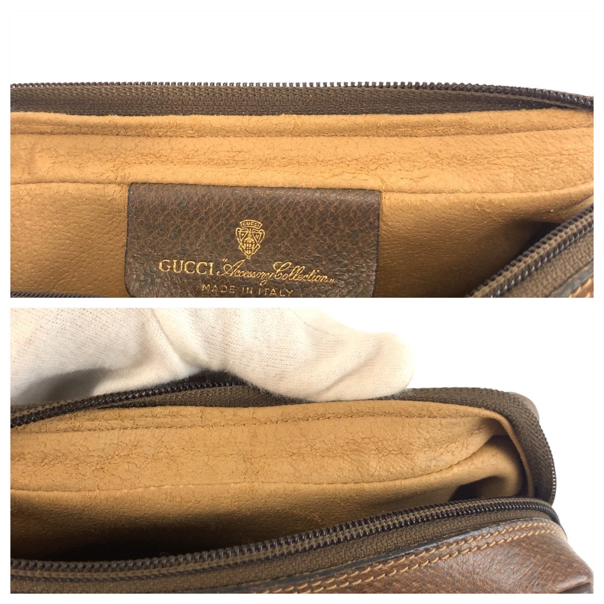 19188
GUCCI グッチ ヴィンテージ シェリーライン オールドグッチ ベージュ ブラウン ゴールド金具 GGスプリームキャンバス 56 01 012 クラッチバッグ セカンドバッグ  メンズ AB20